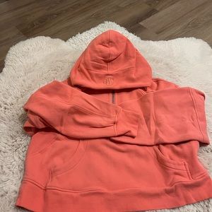 Lululemon 1/2 zip coral hoodie m/l